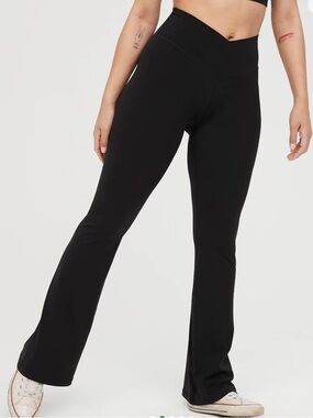 aerie Black High-Waist Flare Leggings